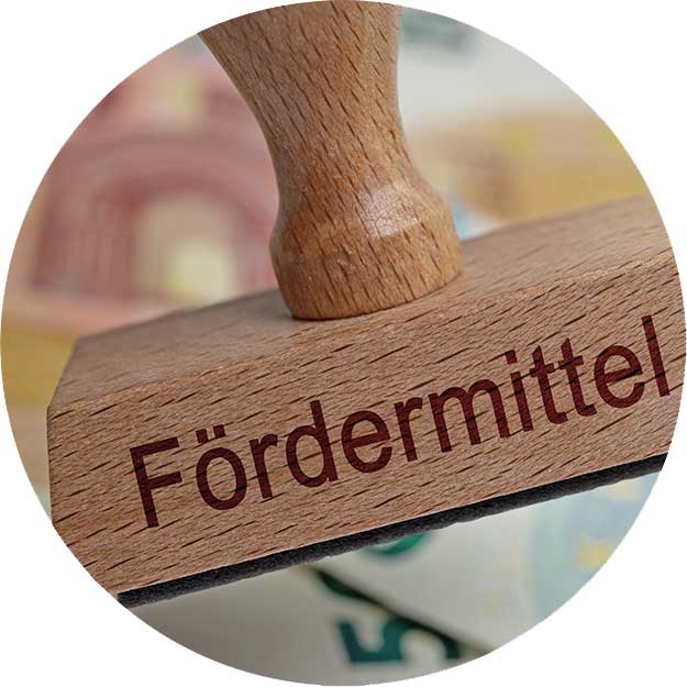 Stempel mit Aufdruck Fördermittel